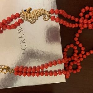 NWOT J. CREW Double Strand Seahorse Necklace